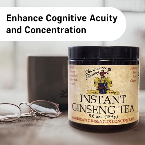Miniatura 4 de Burmeister Ginseng Té suelto de ginseng americano cultivado en Wisconsin, paquete de 1 oz, aumenta la energía, afronta el estrés