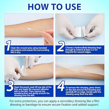 Hydrogel Dressing 2 × 2 In-20 PCS, Waterproof Wound Dressing, Wound Protection & Repair Patch, Suitable for Burns, Ulcers, and Traumatic Wounds, Breathable, Gentle, and Non Irritating Pads
