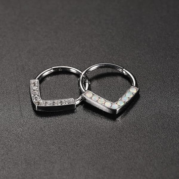 hengkaixuan Teardrop Daith Earrings Septum Jewellery Nose Hoop Ring Surgical Steel Daith Rook Tragus Piercing Jewellery Septum Clicker Ring Small Hoop Earring - 5