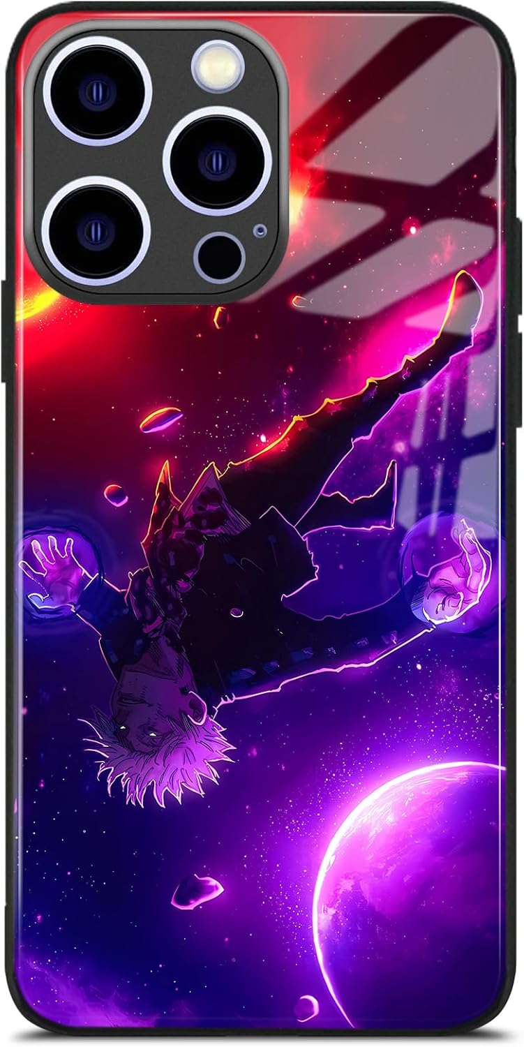 Six Eyes Premium Anime Tempered Glass Case for iPhone 16e, Aesthetic Armor