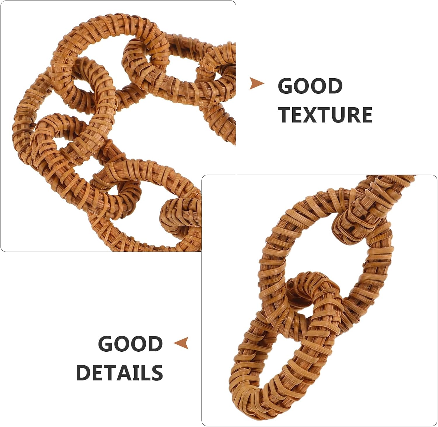 Rattan Woven Chain Link Decor 16.92In Rustic Decorative Chain for Wall Hanging Coffee Table Decoration Boho Style Home Art Craft - Image 7