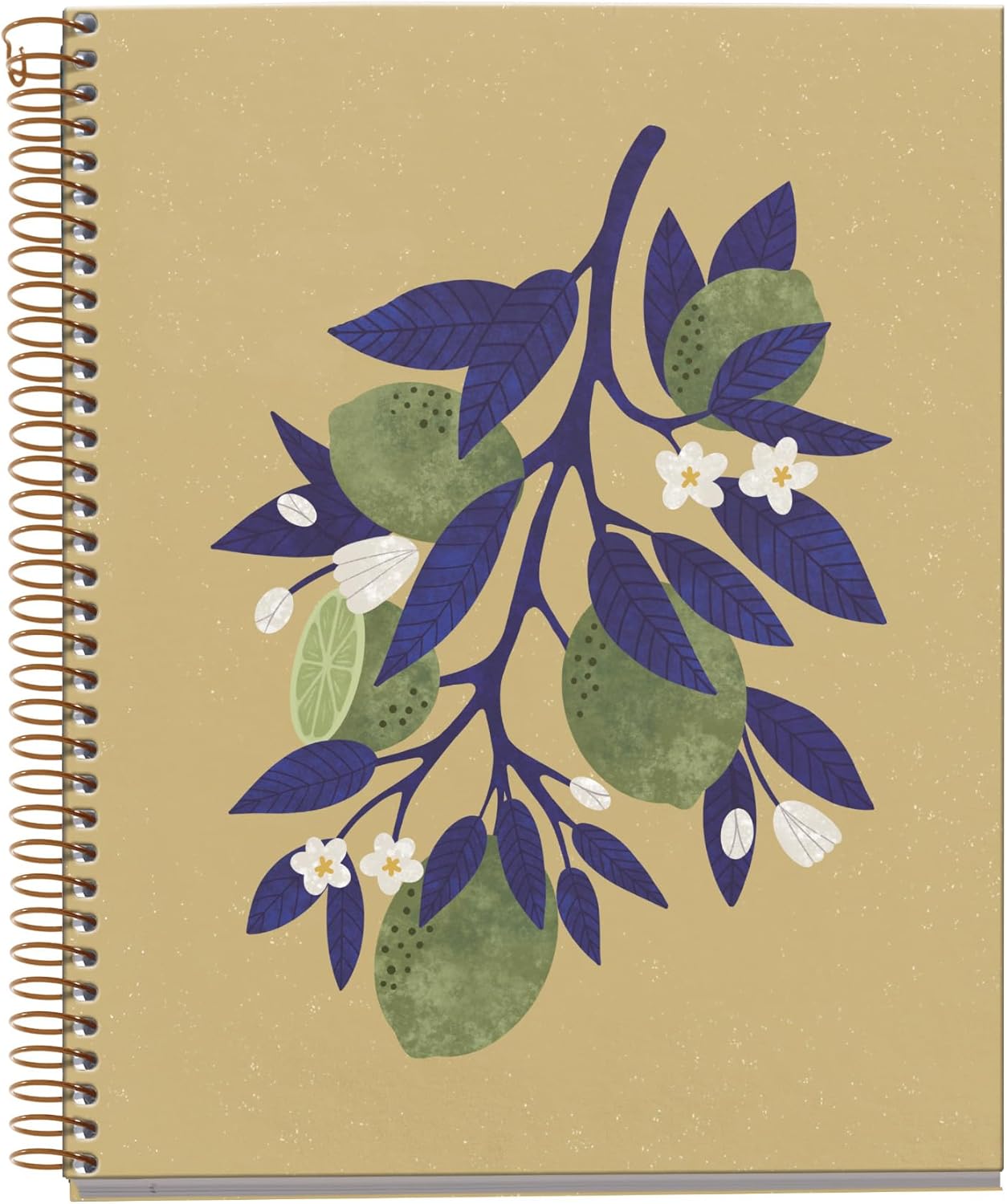 Miquelrius - A5 Recycled Notebook - 4 Colour Stripes - Horizontal Ruled 7mm - 120 Sheets - Spiral - Sweet Fruits Collection - Lemon Tree