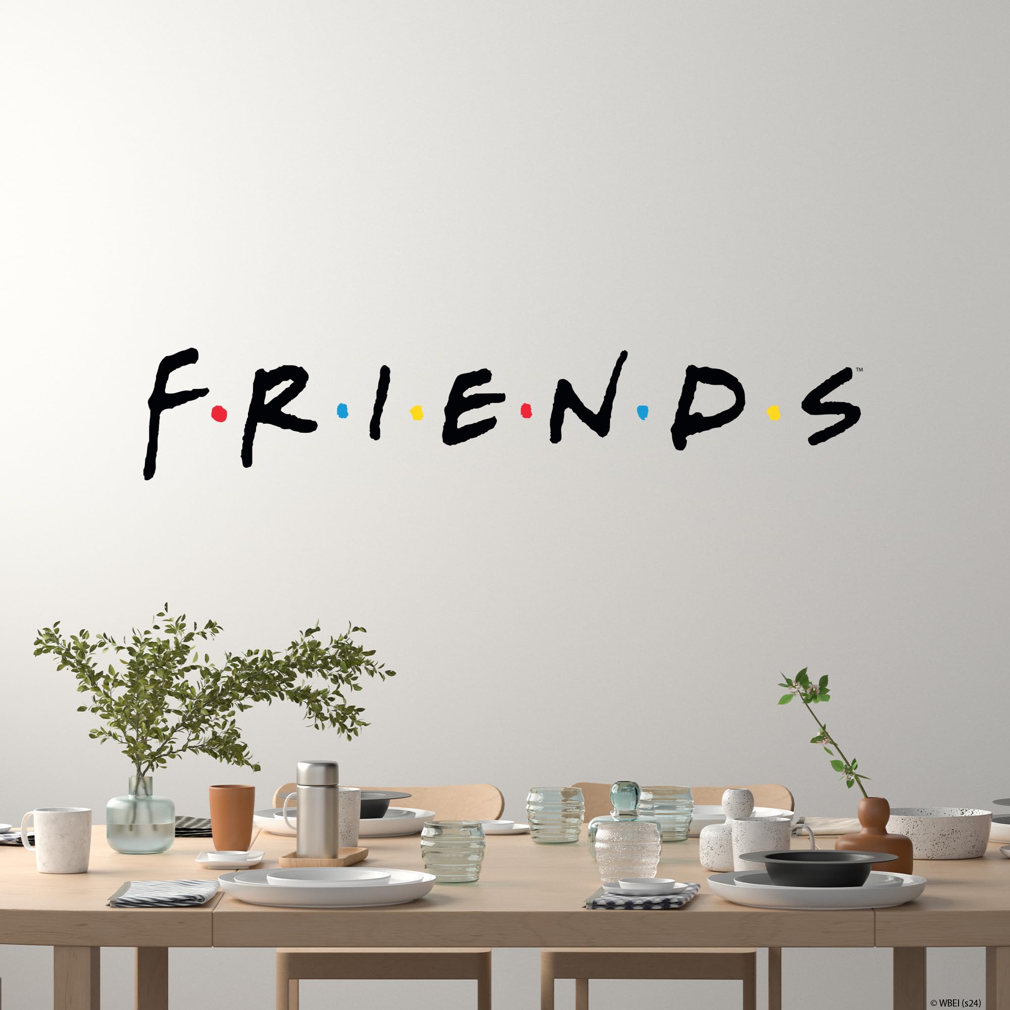 Themed Black Friends Wall Sticker - Friends Logo Decal Wall Art (120Cm Width X 25Cm Height)
