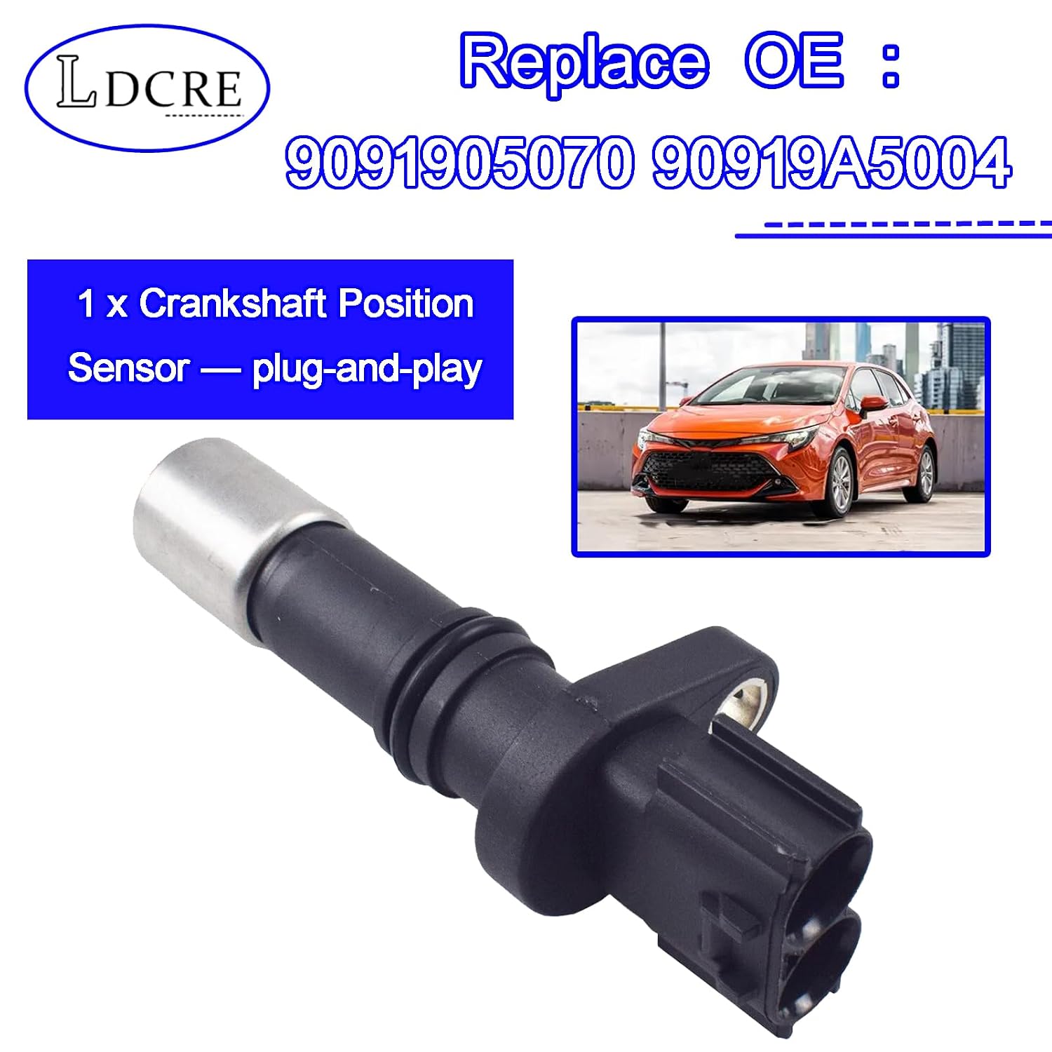 Engine Crankshaft Position Sensor Fit for Toyota Camry Corolla RAV4 Prius Highlander Avalon Matrix Sienna Venza Scion tC xD Lexus CT200h ES300h NX300h Pontiac Vibe Replace 9091905070 90919A5004