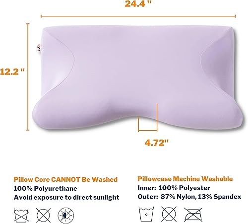 Miniatura 6 de SLEEPY TOAST Almohada cervical de espuma viscoelástica con contorno ergonómico para dolor de cuello y hombros almohada ortopédica para soporte de