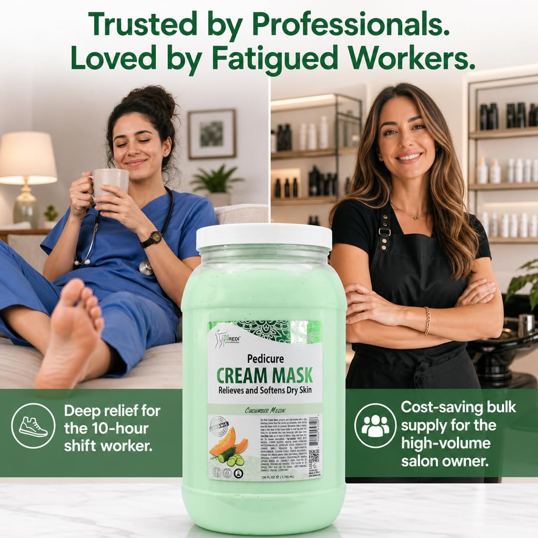 Spa Redi Pedi Crema Máscara (Pepino y Melón, 1 Galón)
