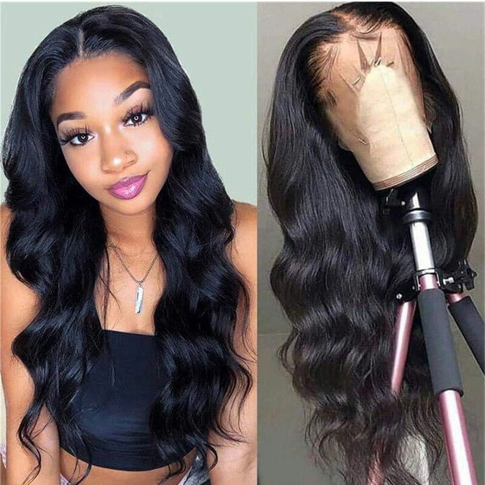 360 Lace Wig, VIPbeauty 150% Density Glueless Brazilian Body Wave Wavy Human Hair 360 Lace Frontal Wigs Pre Plucked with Baby Hair for Black Women(10", Nature Color)