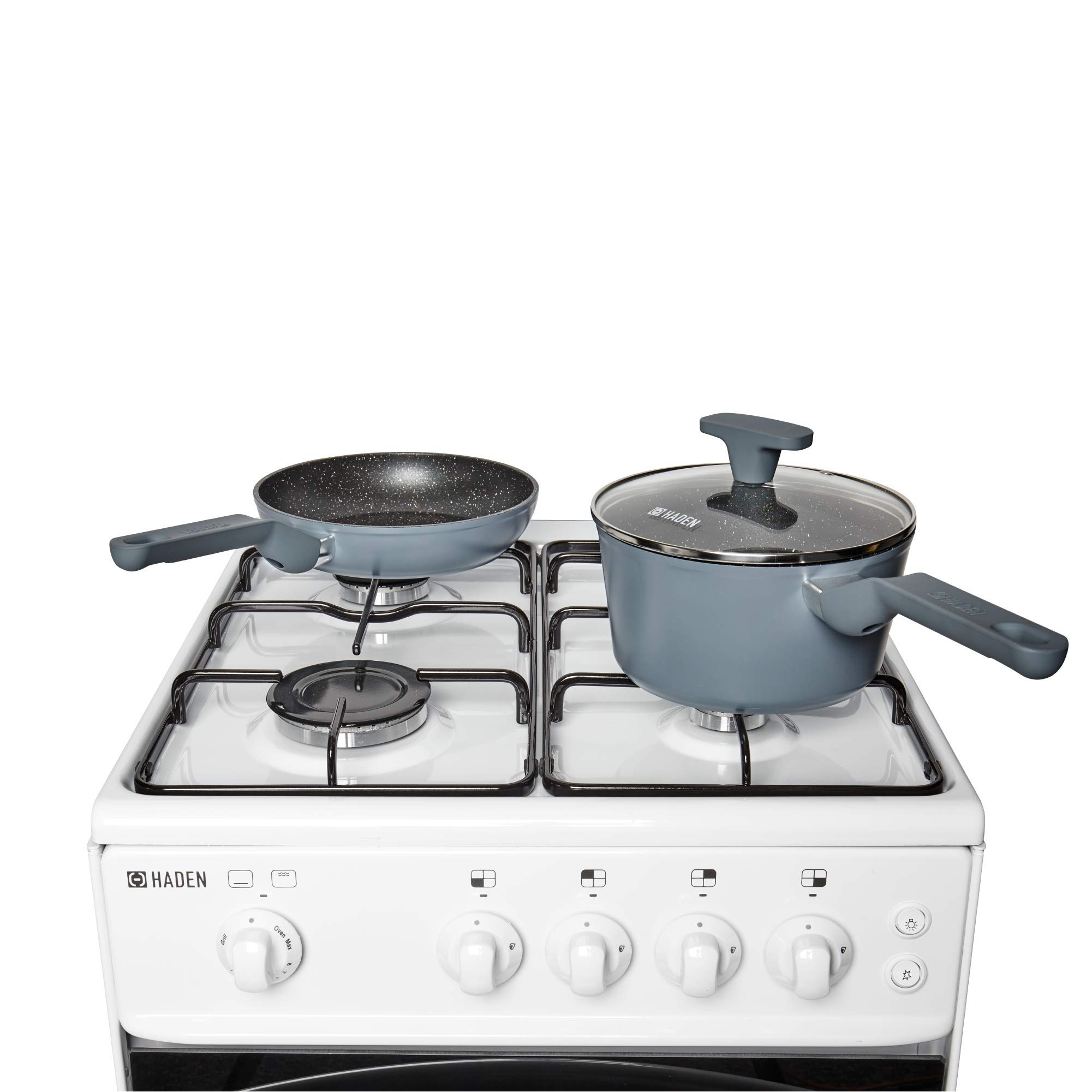 Haden 50cm Gas Cooker - White Freestanding Gas Cooker with 4-Burner Hob, Conventional Oven & Grill - Compact, Safe & Efficient Cooking Solution - LPG Conversion Kit Included — view 4