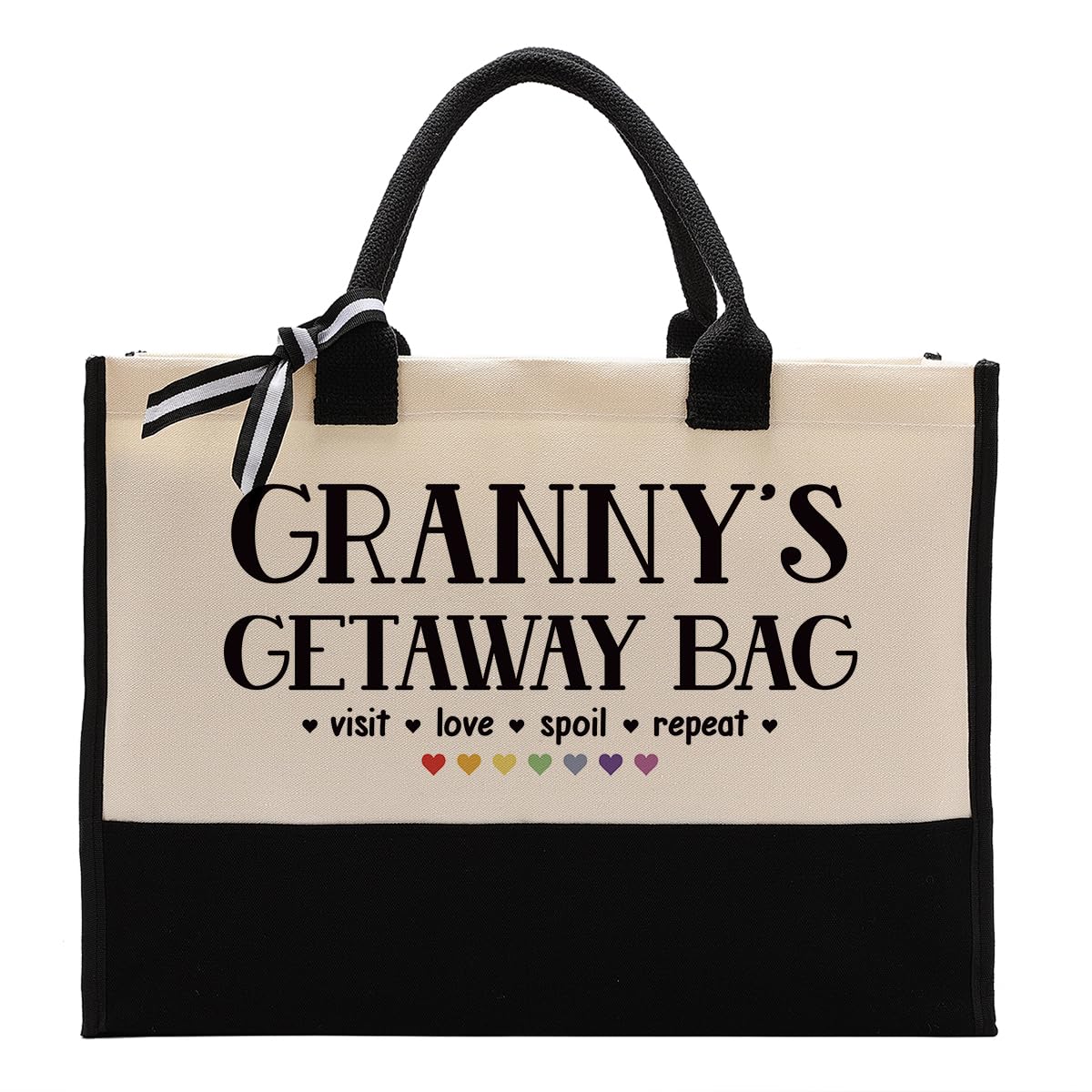 EDCTO Canvas Bag Gift for Granny, Granny Gift, Granny's Getaway Bag, Cotton Canvas Tote Bag, Reusable Shopping Bag, Women Canvas Bag Gift for Granny,