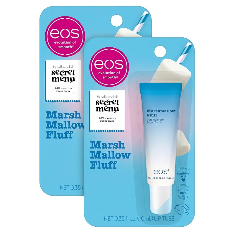 Bálsamo labial eos Marshmallow Fluff, 0,35 oz, Pacote com 2