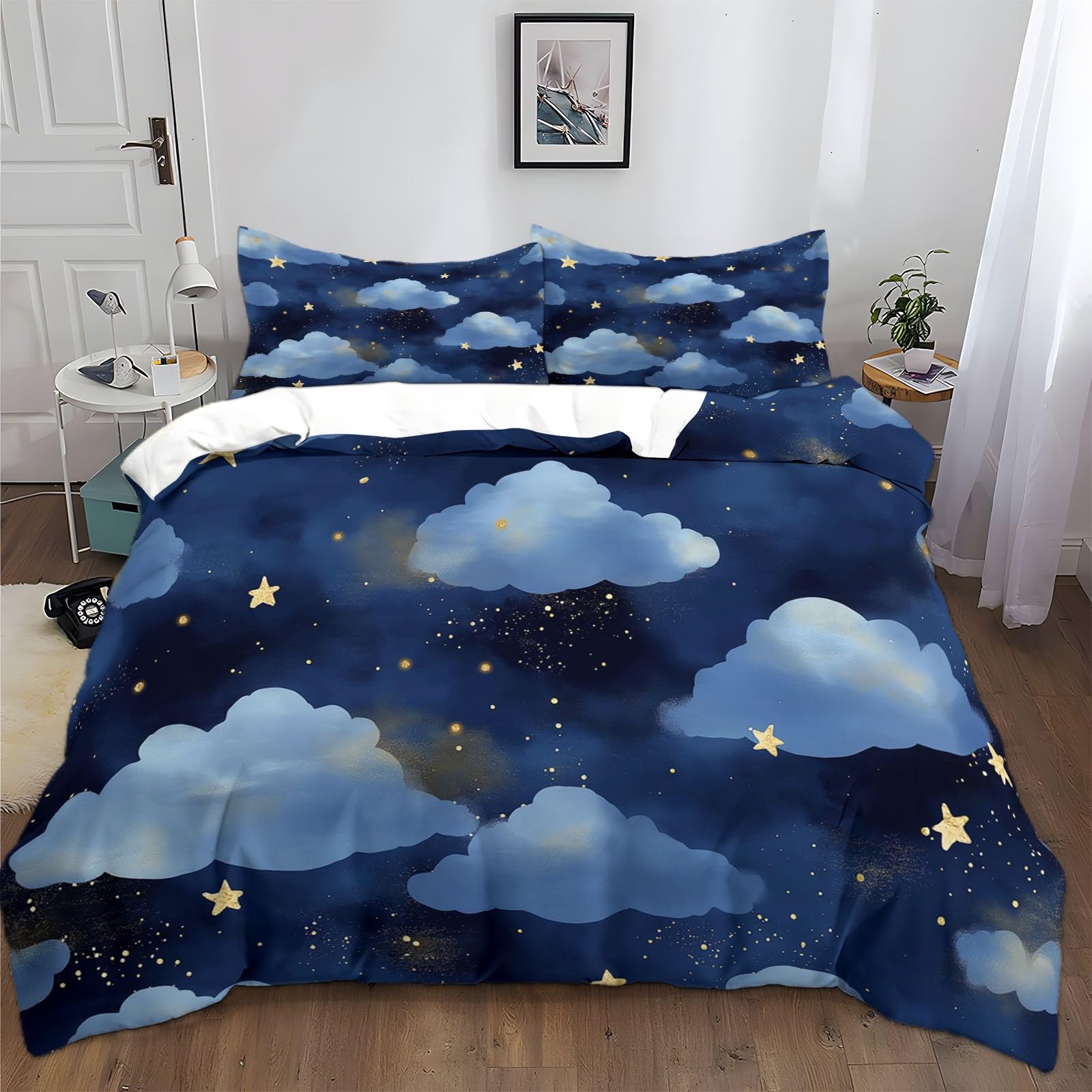Housse de couette 240x260 bleu lune pour transformer votre chambre