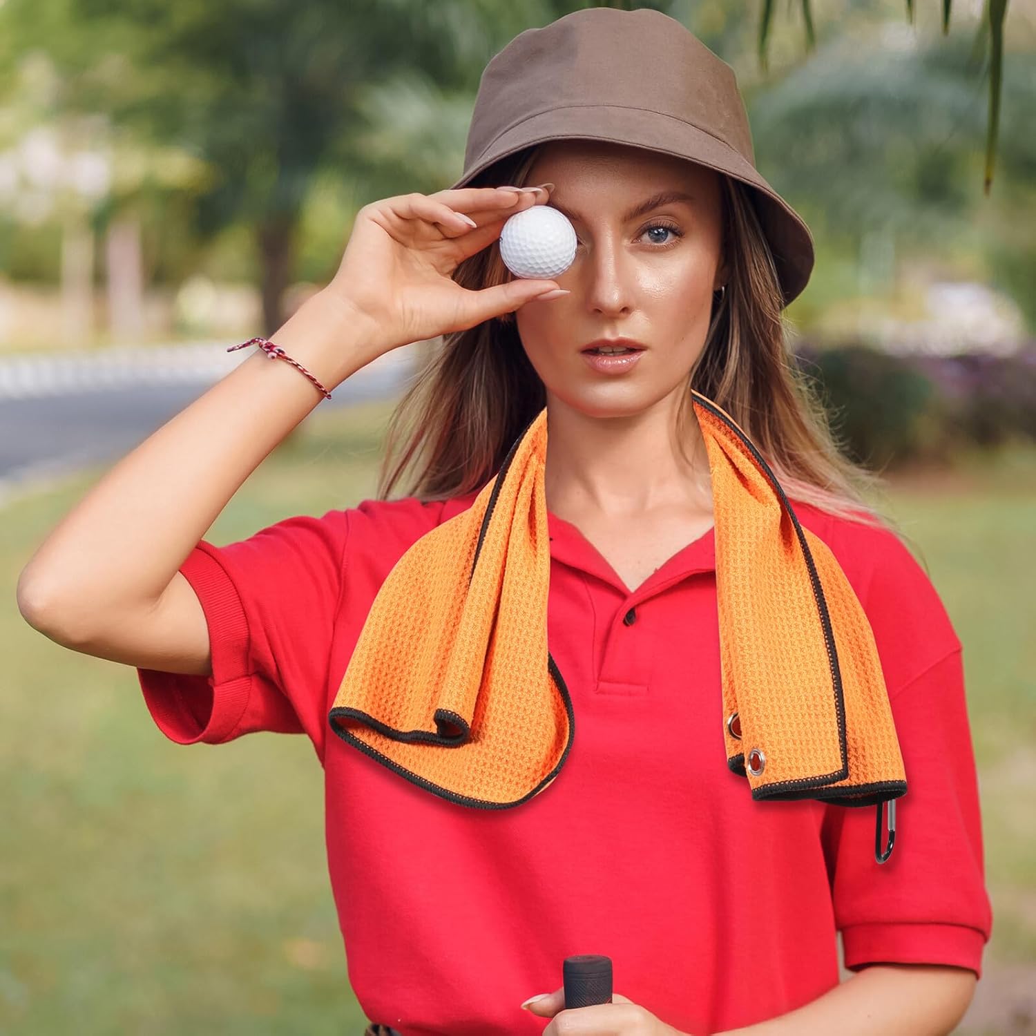 5pcs Microfiber Golf Towels Multi-Color Waffle Pattern Absorbent Ball and Towels Portable Sports for Outdoor Golf Course Use