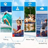 Vista 9 de Giantex 6 pies Tabla de surf tablas de surf de Foamy Surf Playa Océano color Rojo