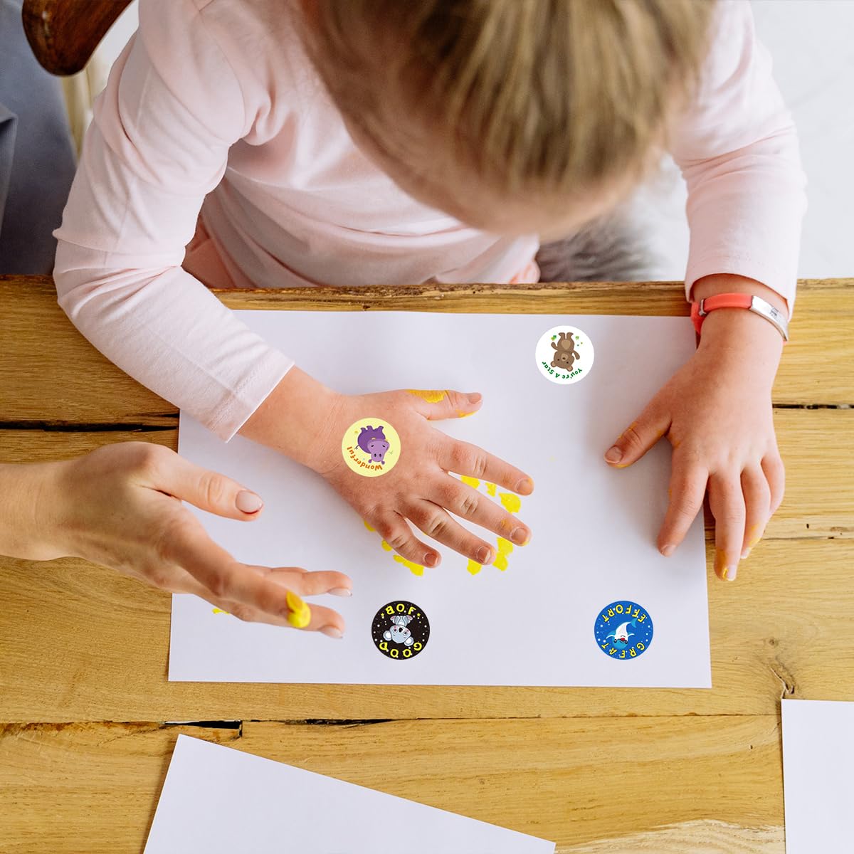 Adesivi per bambini, 500 pezzi, adesivi per la ricompensa degli animali, adesivi per api, adesivi rotondi per bambini, adesivi per api in vinile, adesivi per animali