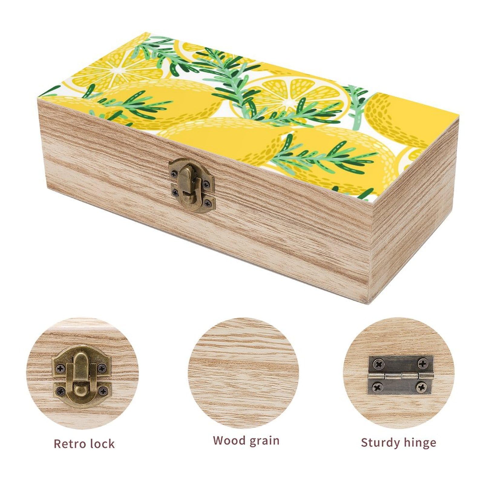 Amazon｜木製ボックス レモン 柄 果物 フルーツ 食べ物柄 収納ケース