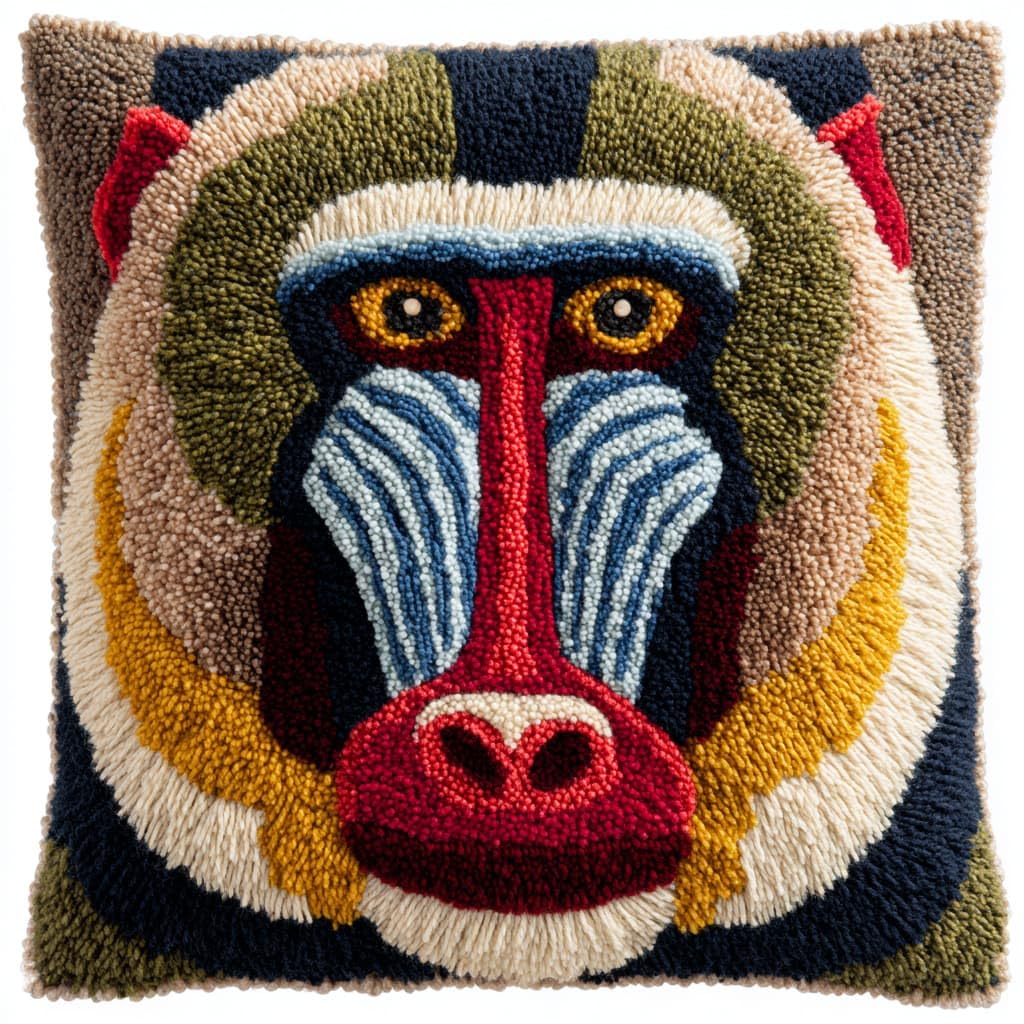 WallustrioaW Latch Hook Kits DIY Throw Pillow Cover,Animals Monkey