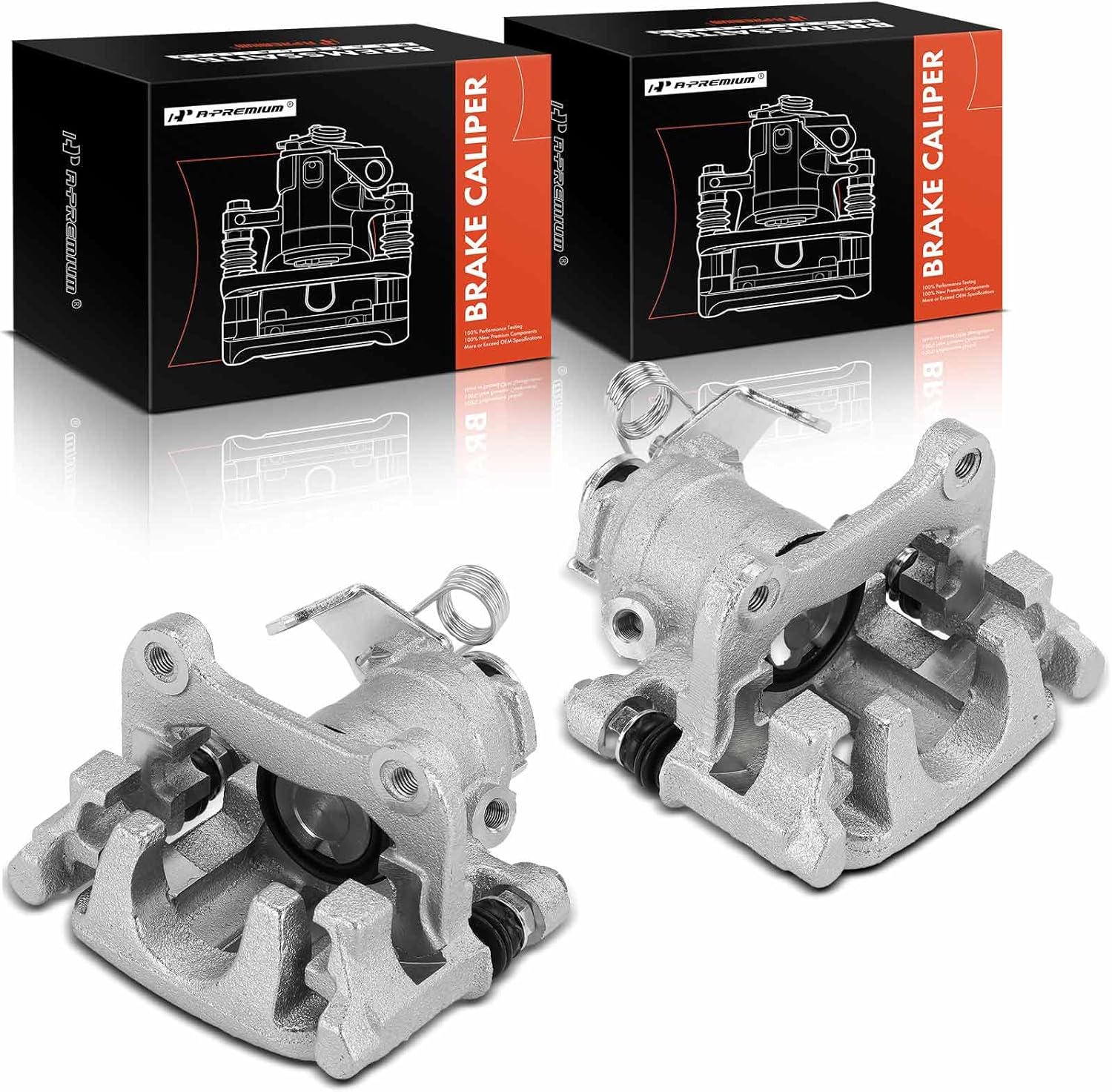 A-Premium Disc Brake Caliper Assembly with Bracket Compatible with Volkswagen Jetta 1993-1999, Passat 1993-1997, Golf 1993-1999, Corrado 1993-1995 - Rear Driver and Passenger Side, 2Pcs