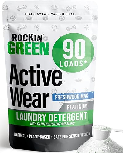 Rockin' Green Detergente para ropa sucia, a base de plantas, detergente en polvo natural para ropa, vegano y biodegradable, seguro para pieles