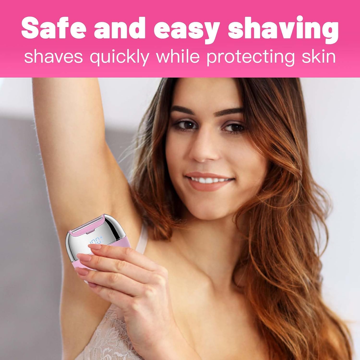 Bikini Trimmer for Women, Pain-Free Intimate Area Hair Removal Device | IPX6 Full‑Body Washable USB-C Rechargeable,Replaceable Blade| Electric Razors for Women, Electric Lady Shaver