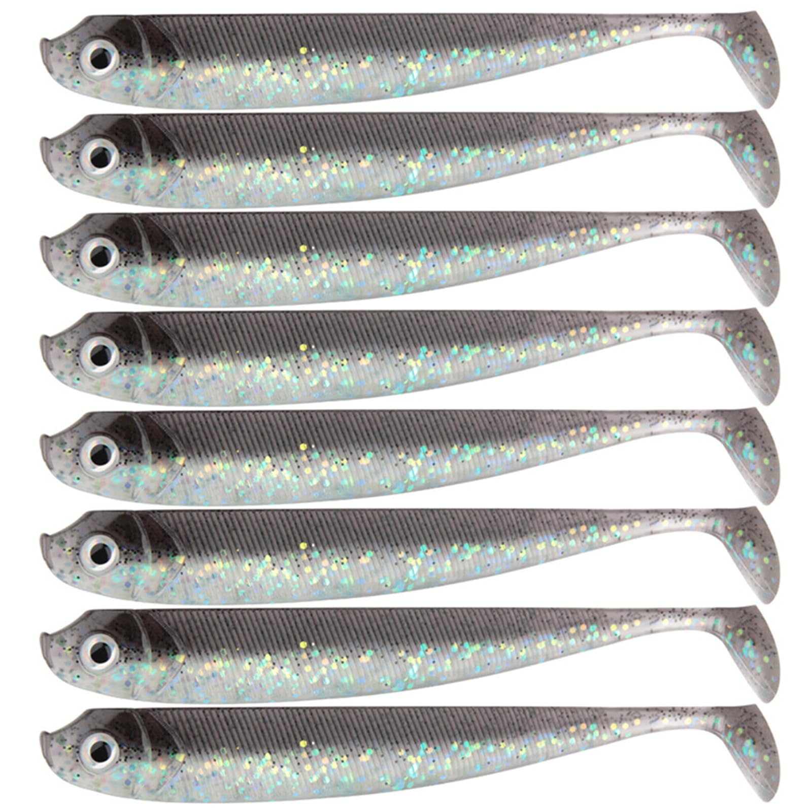 Tsophreniq 8Pcs Artificial Baits Fishing Lures Paddle Tail Swimbait for Trout Fishing T Tail Baits Lures Swim 7.5cm Artificial Trout