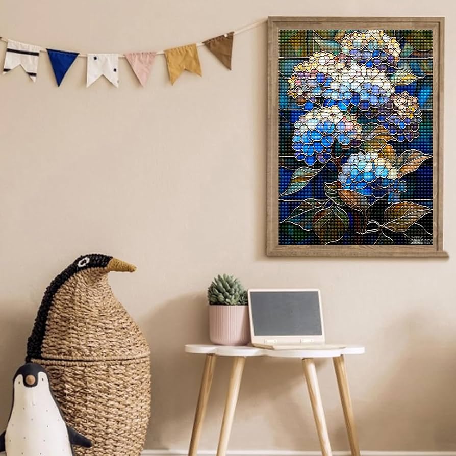 Amazon.com: Stained Glass Hydrangea Diamond Art Kits for