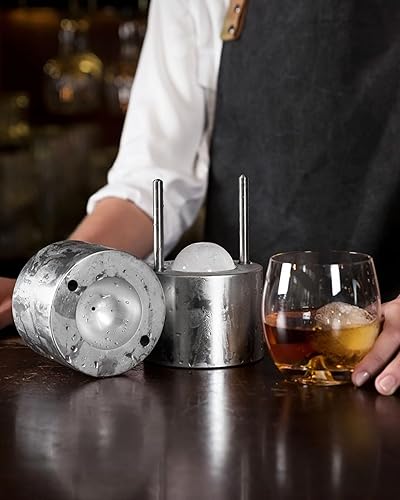 Vista 31 de Viski Bandeja para cubitos de hielo para whisky con tapa, grande hace seis moldes de hielo de 2 pulgadas, perfecta para cócteles, whisky, bourbon