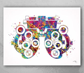 COCOMILLA Phoropter Optometry Tool Watercolor Print Optometrist Gift Optician Poster Eye Doctor Art Medical Art Ophthalmology Eye Clinic Art Decor-724