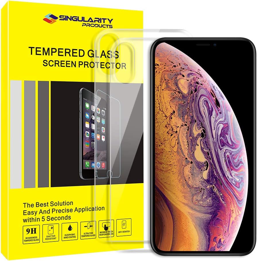 Back Screen Protector for iPhone Xs Max [2 Pack], Rear Tempered Glass [3D Touch] Temper Glass Film Anti-Fingerprint/Scratch Compatible with iPhoneXS Max (6.5 Inch,Only Back,2 Piece)