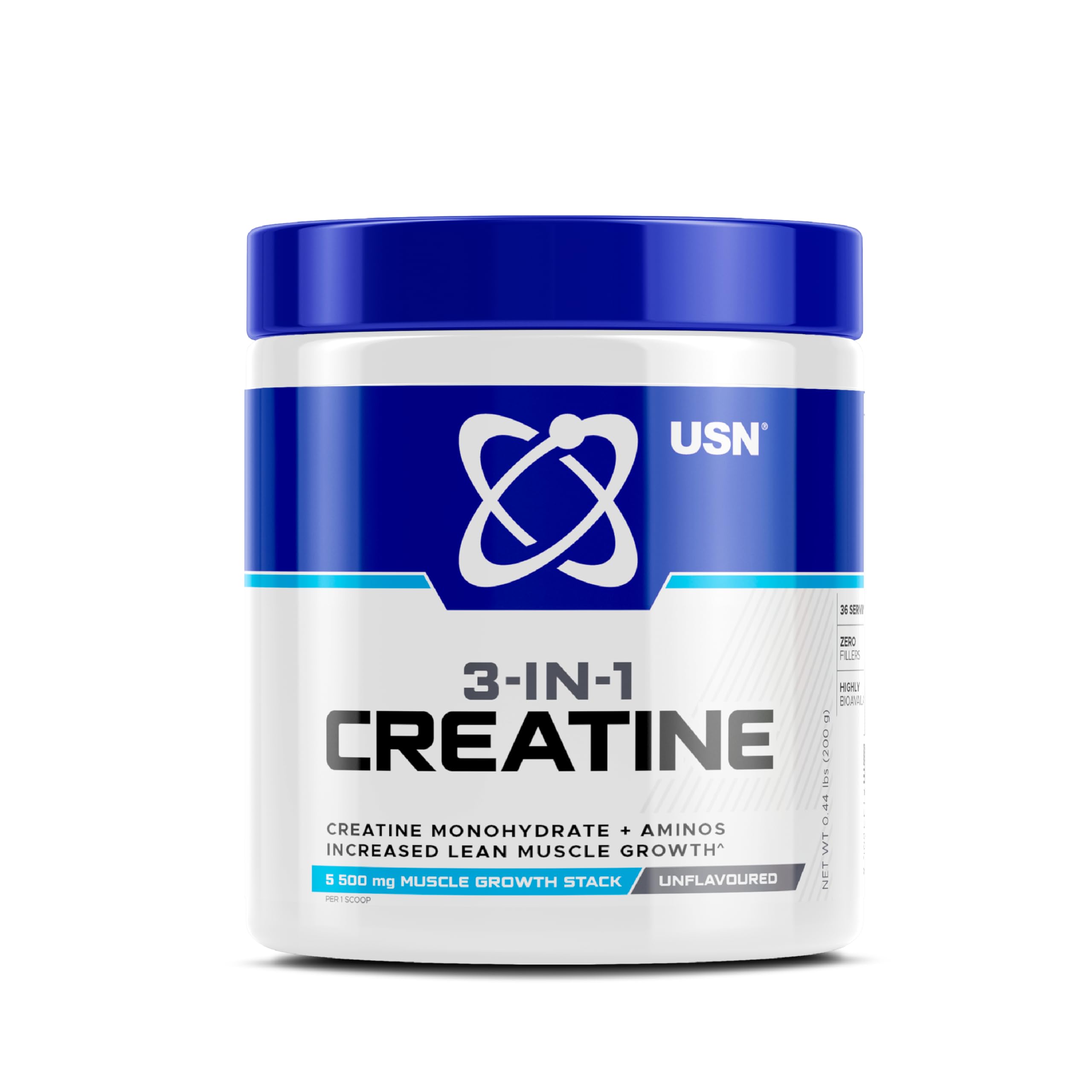 USN 3-IN-1 Creatine Monohydrate Unflavoured 200g
