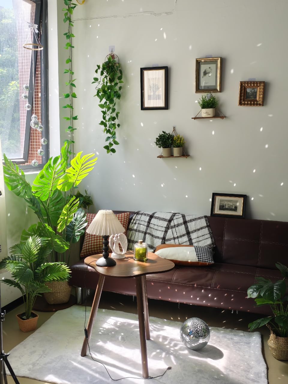AceList Decoración de Bola de Discoteca Colgante en Espiral de 35 Pulgadas, diseño en Espiral Hecho a Mano con Grandes Bolas de Discoteca para Ventana, hogar, Fiesta, Boda, decoración de cumpleaños,