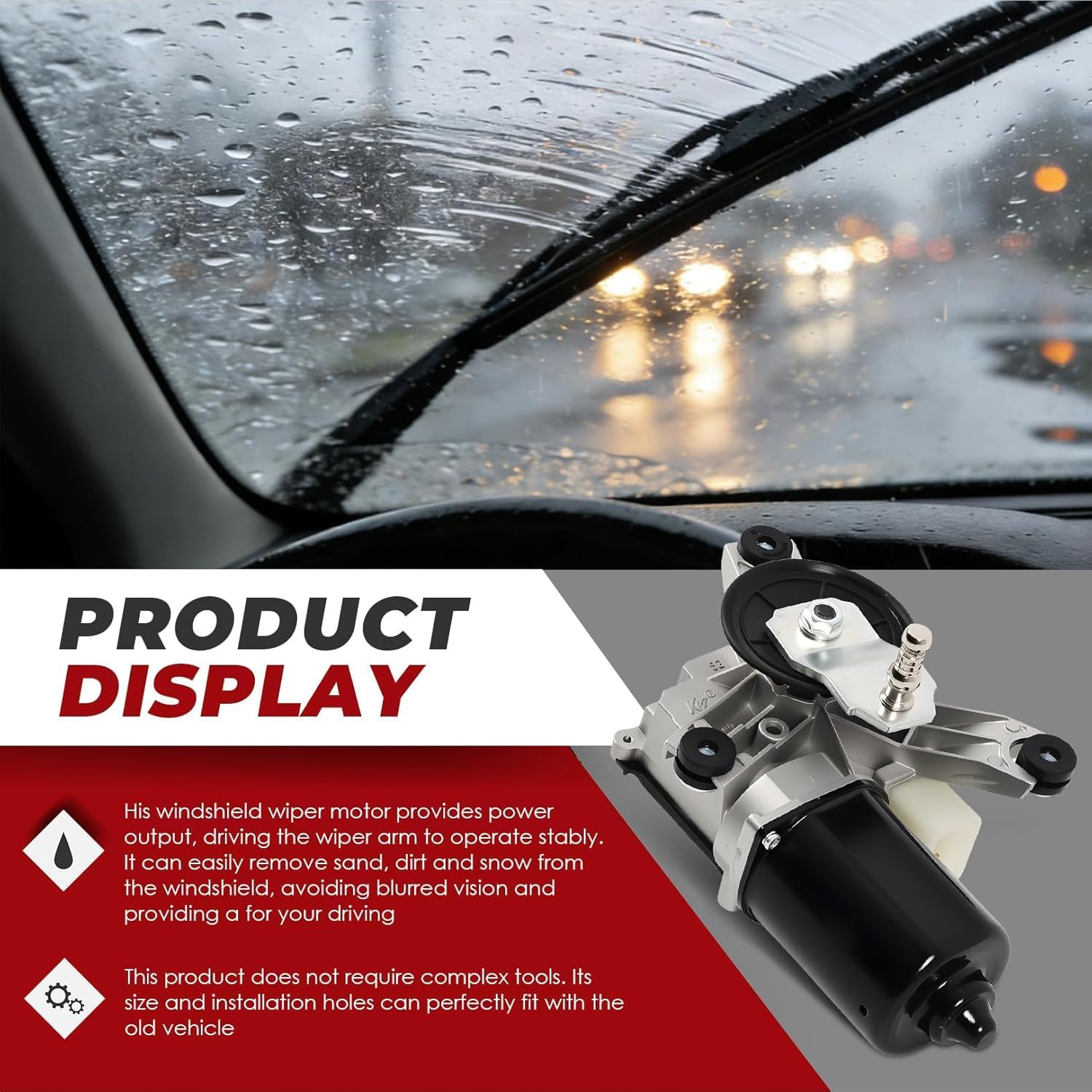 Nakkaa 602-203AS Windshield Wiper Motor W/Linkage Assembly Compatible with 1988-2002 C1500 C2500 C35 C3500HD Blazer Suburban Tahoe K3500 C6000 C7000 C3500HD C1500