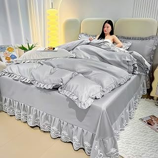 TGPOLI christmas bedding single kids,Light Luxury Silky European Bed Bedding, Summer Silk Duvet Cover Sheet Pillowcases, Double Duvet Cover, Gift,C,200 * 230cm(4pcs)