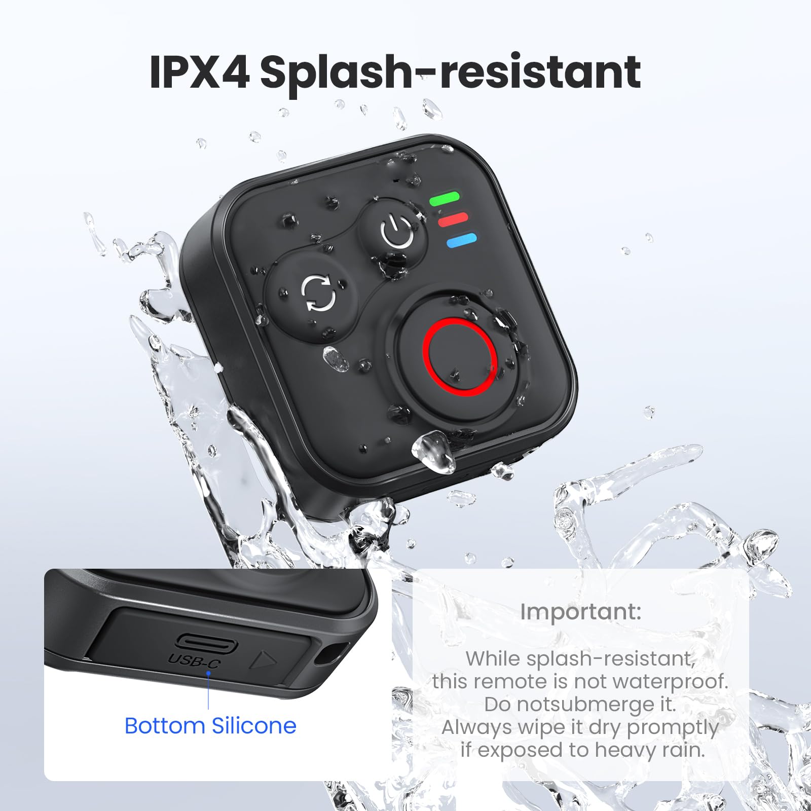 Telecomando Bluetooth per DJI Osmo Action 6/5 Pro/4/360/Insta360 Go Ultra/X5/X4 Air/X4/X3/Ace Pro 2/Ace Pro/GO3S/GO3/GoPro Max 2/Hero 13/12/11/IOS/Android Accessori 50 m Portata 96h Ricarica rapida