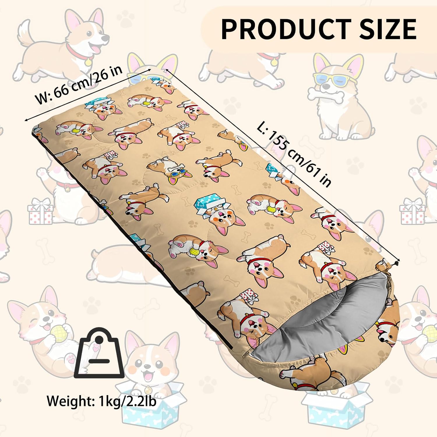 Camping Sleeping Bags, Lightweight Waterproof Sleeping Bag and Compact with Compression Sack for Outdoor