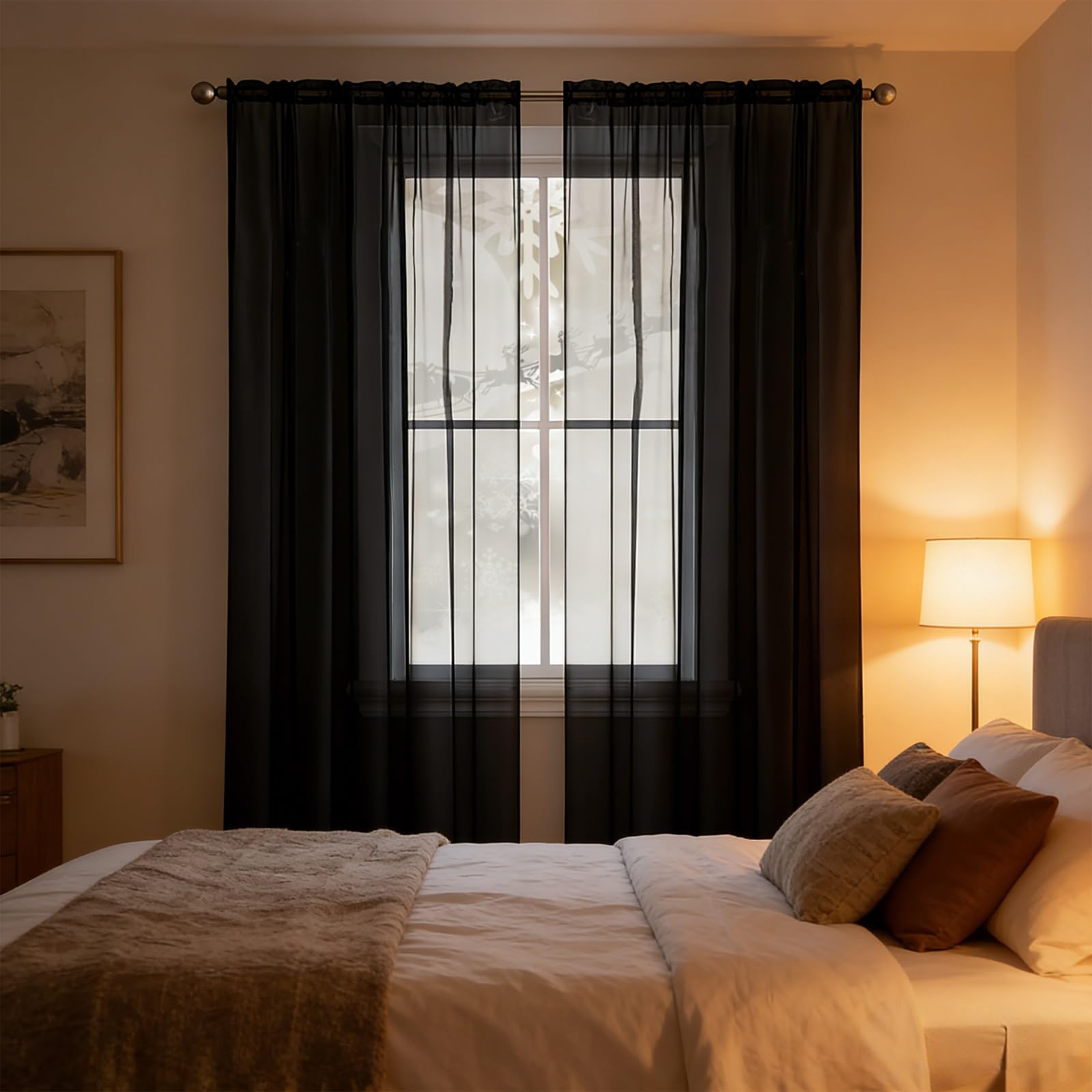 Rideaux salon semi-transparent pour filtrer la lumière de la chambre en douceur