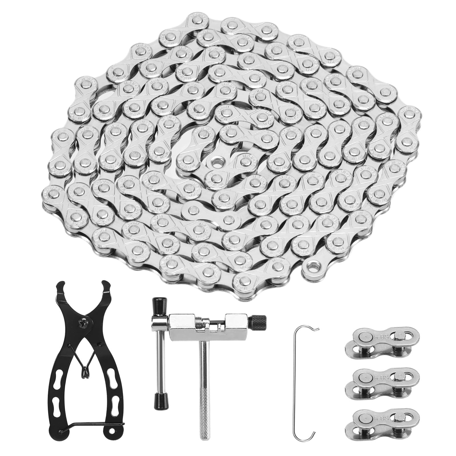 Bike Chain 6/7/8 Speed Chains, Bicycle Chain Link with Removal Tool, Roller Chains for Go-karts, Bicycles, 116 Links, Bicycle Accessories