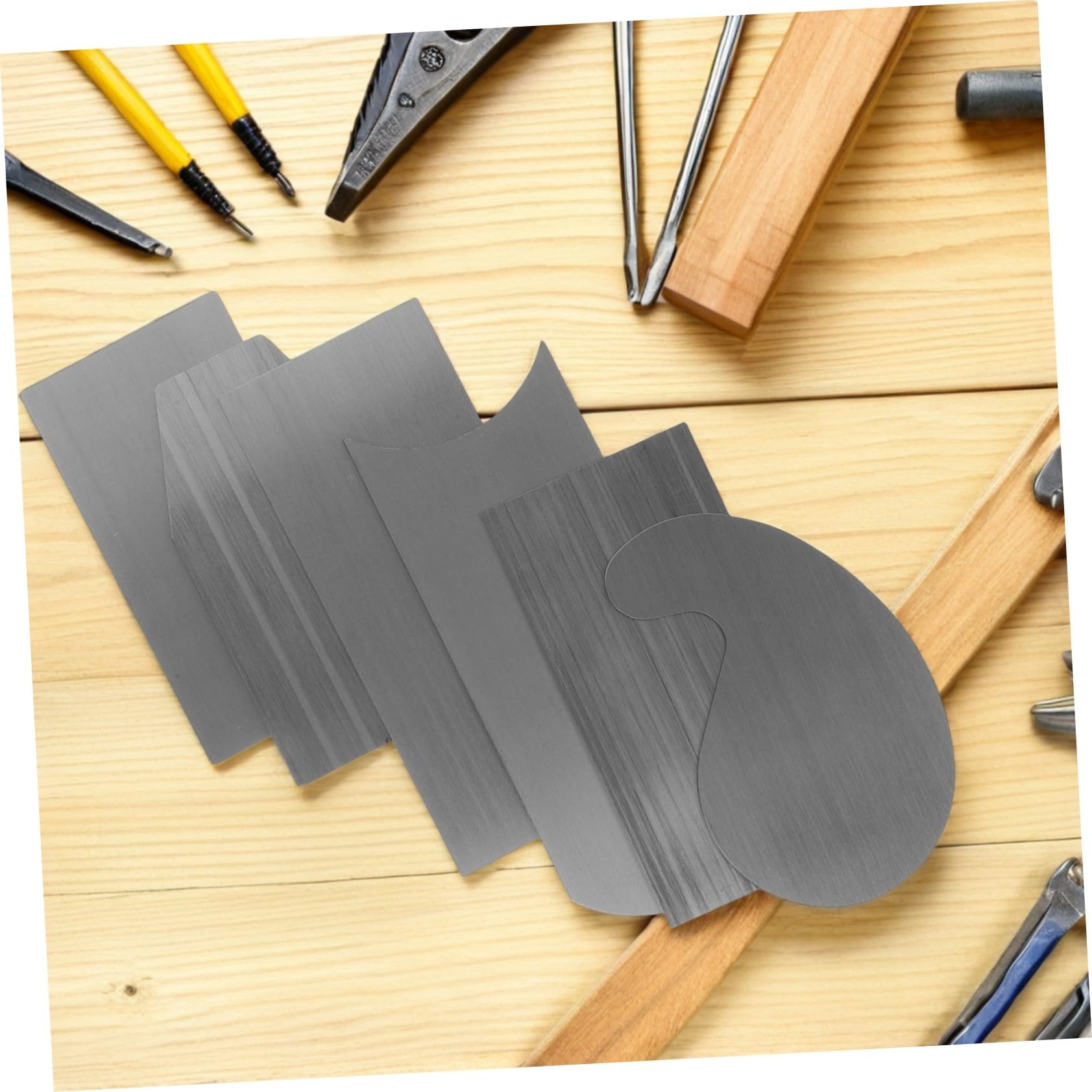 Homoyoyo 2 Set raschietto di legno strumento per lucidare i metalli raschietto per la lavorazione del legno Silver