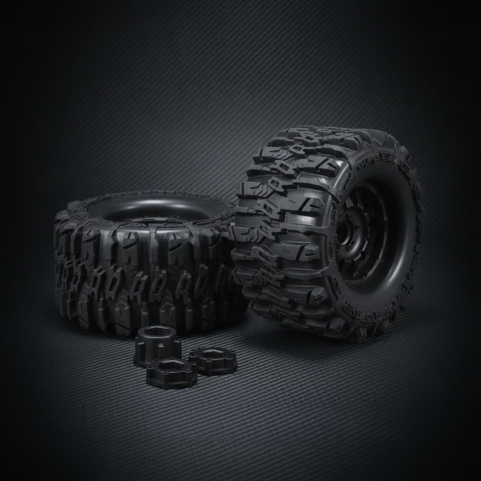 TISHITA 2 Piezas Neumáticos para Coche RC 1/8 Neumáticos Todoterreno Ruedas Monster Truck Llantas con Hexagonales Agarre Fuerte Tracción Profunda Adecuado para Suelta Aficionados al RC