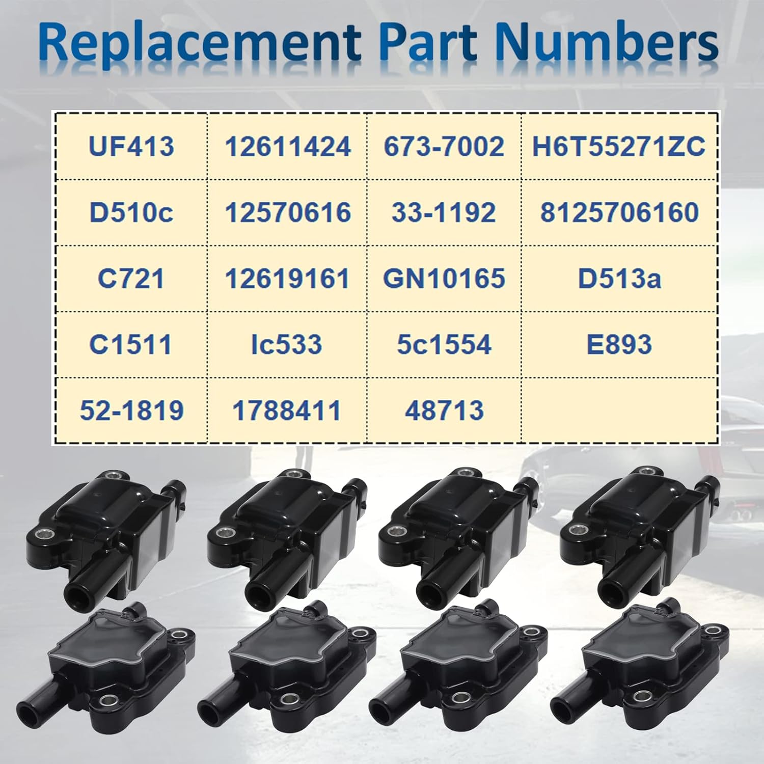 MANATEE 12611424 Ignition Coil Pack 8 PCS fit for Chevy GMC Cadillac Pontiac Silverado Tahoe Suburban Avalanche Yukon Escalade Trailblazer Grand Prix H3 V8 4.8L 5.3L, 6.0L 6.2L, D510C UF413 12570616