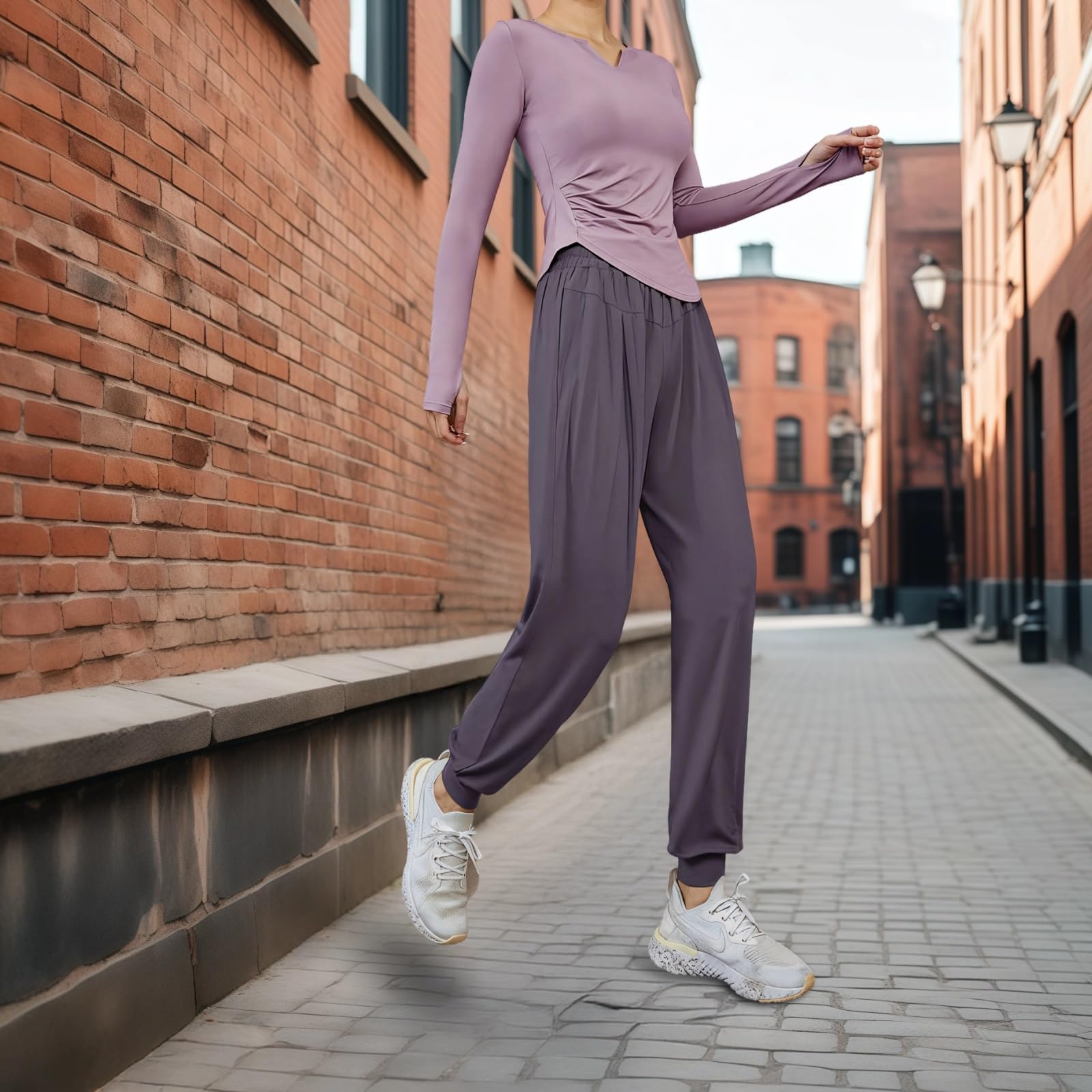 Conjunto de ropa deportiva de 5 piezas para mujer, camisetas de yoga con mangas largas, tela transpirable de elastano y poliéster, se adapta a tallas de 5 pies a 5 pies 11 pulgadas, 176 a 331, Gris y