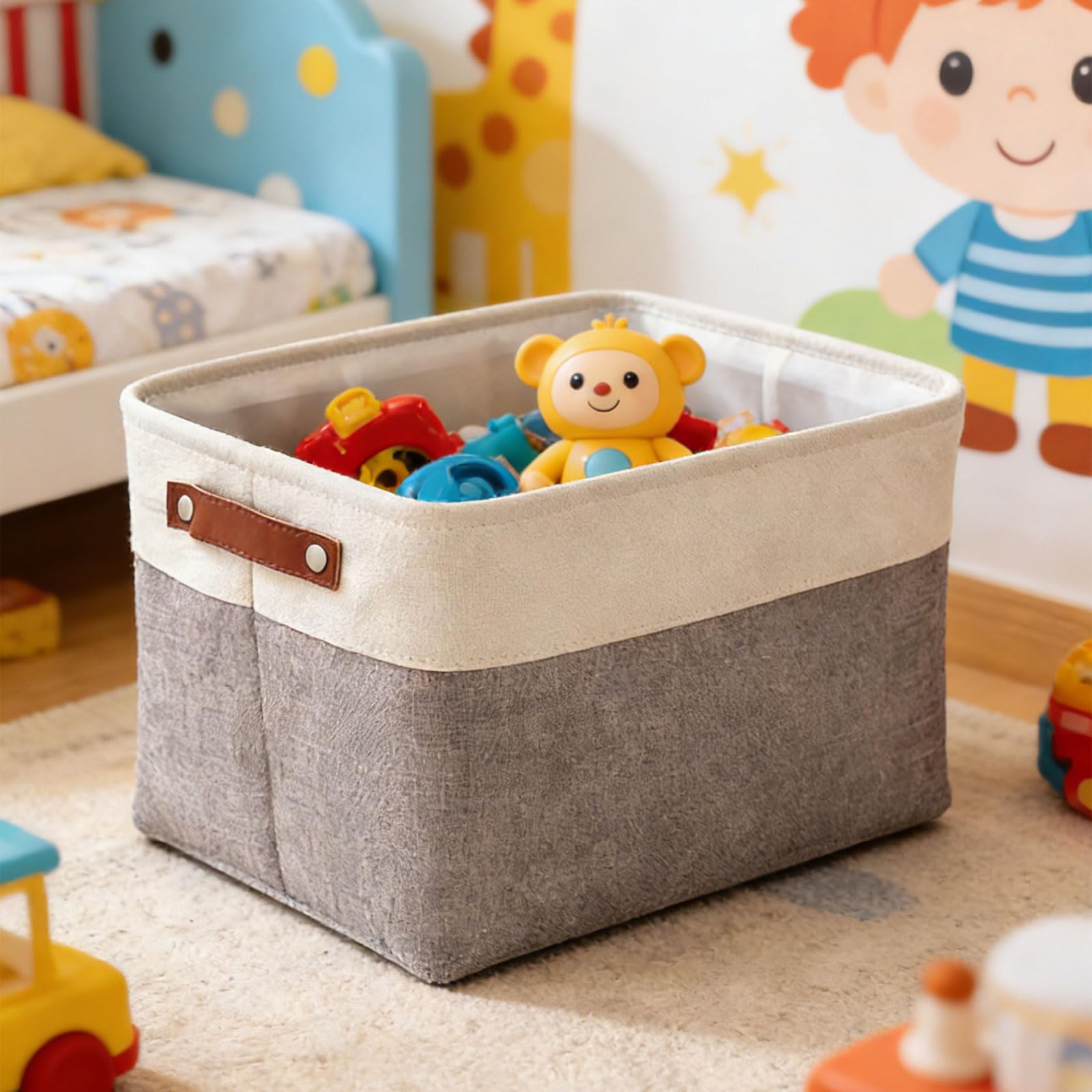 De 3 cestas Plegables Que ahorran Espacio para Almacenamiento en Varias Habitaciones Materiales sostenibles para familias con niños Cesta de Estilos nórdicos
