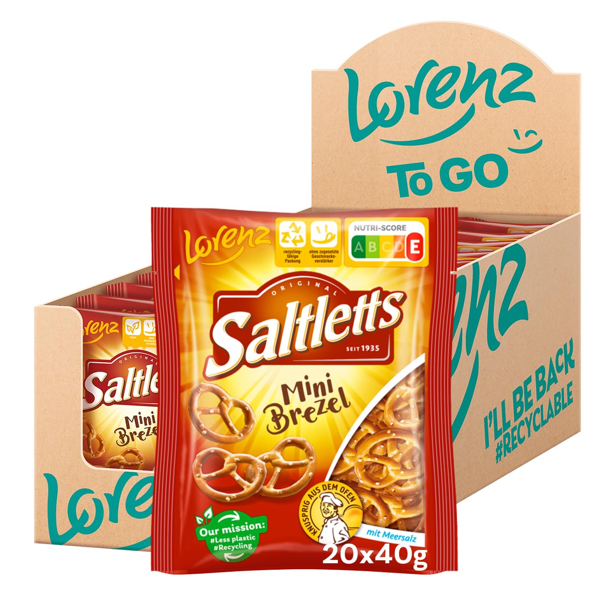 LORENZ | Saltletts Mini Brezel | 20 x 40 g | vegan