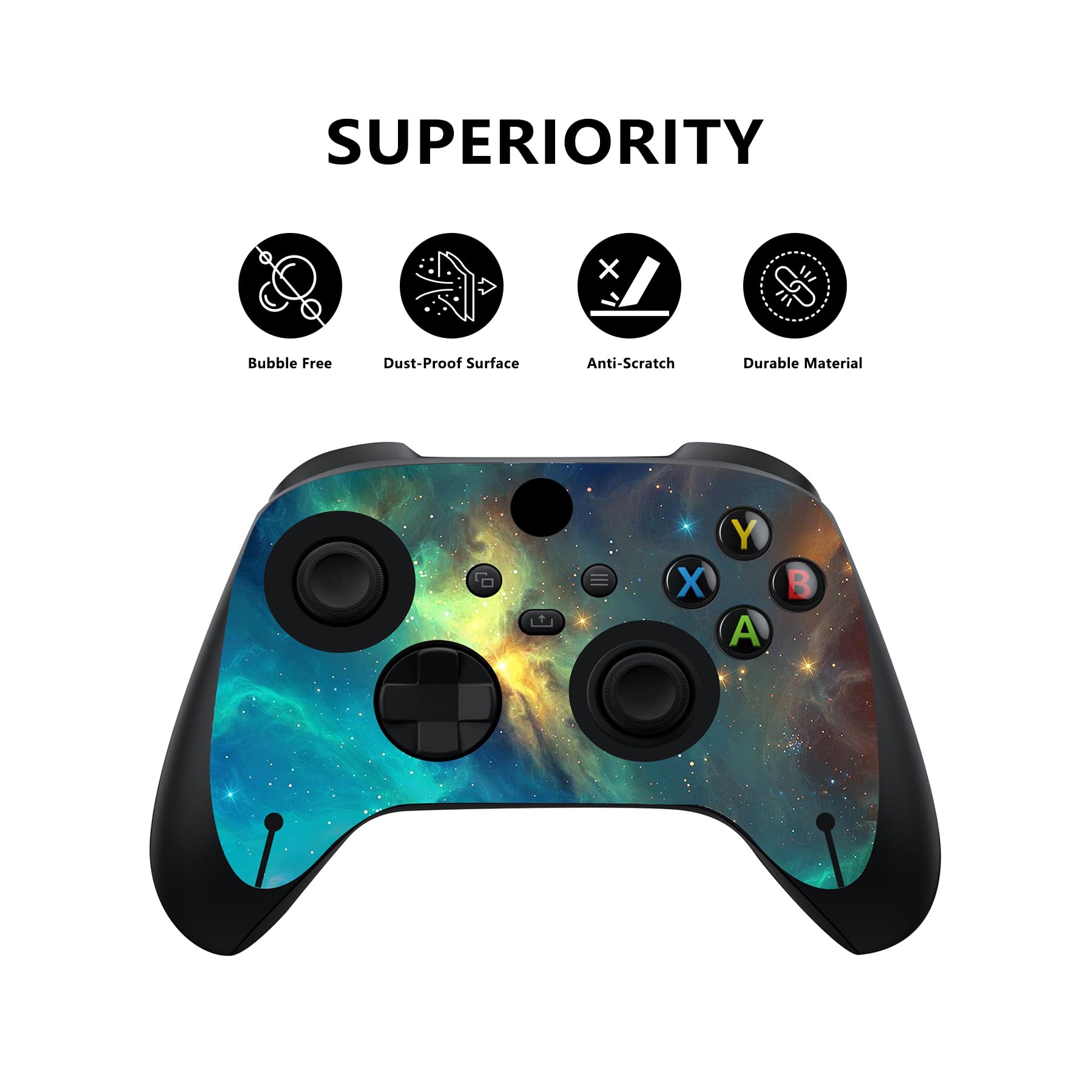 PlayVital Adesivo Skin per Xbox Series X Console&Controller Sticker Decal Cover Vinile per Xbox Series X-Galassia Arancione