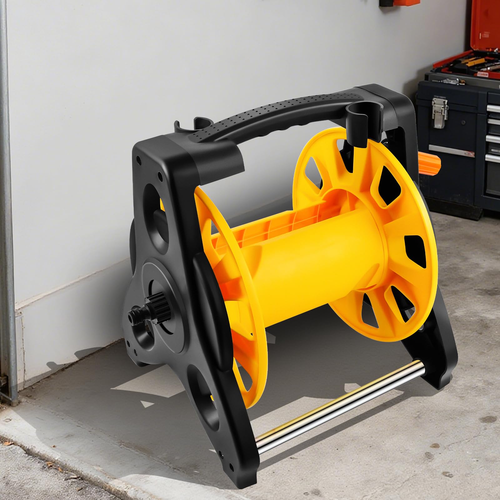 Garden Hose Reels without Hose, Provide Efficient and Convenient Hose Management for Washing Car, or Maintaining a Commercial Space, Prevents Twisting, Heavy Duty Hose Reel Cart, Mobile Hose Pipe Reel