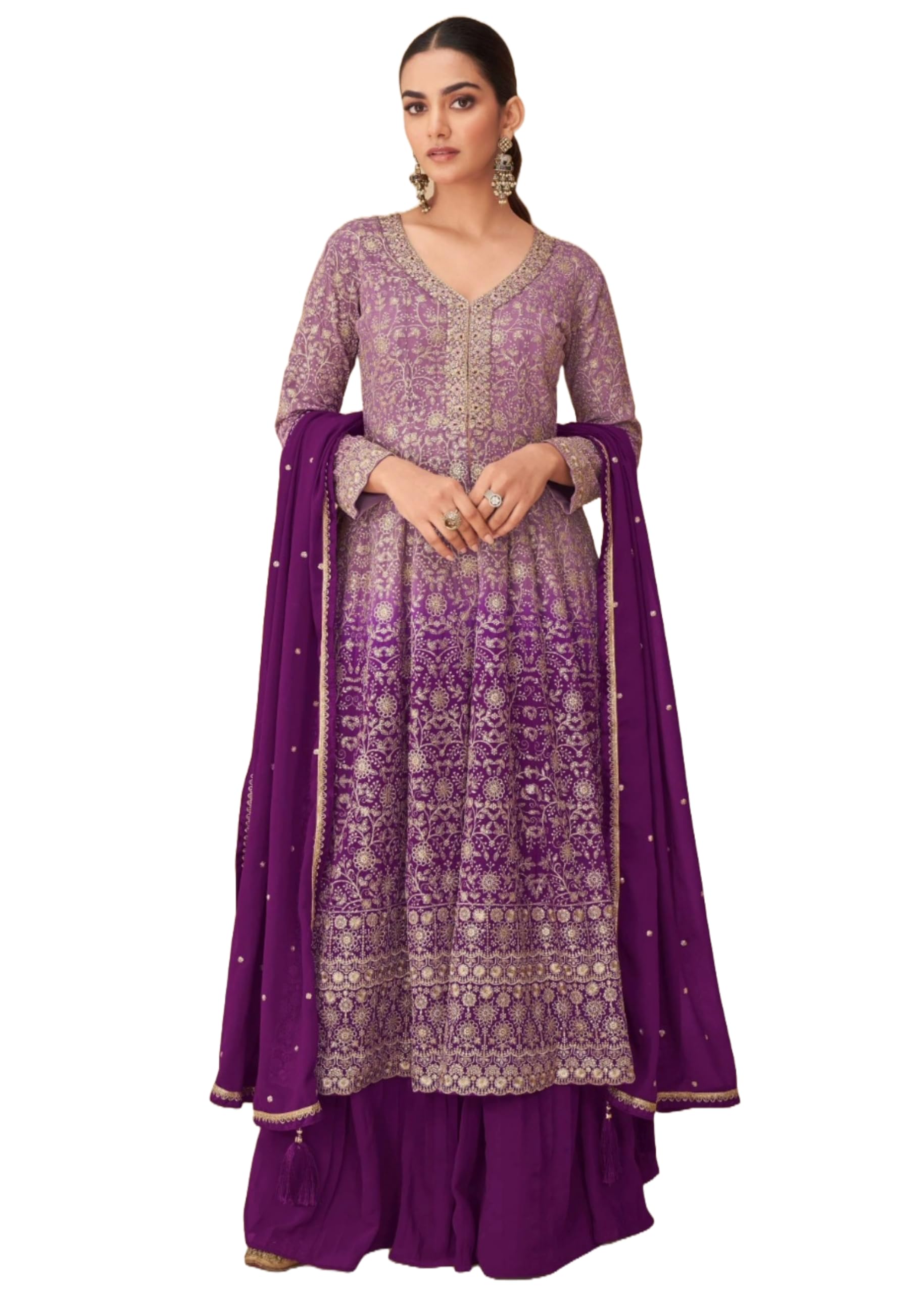 Traje Sharara 11084 soluciona tu look de fiesta con georgette 8