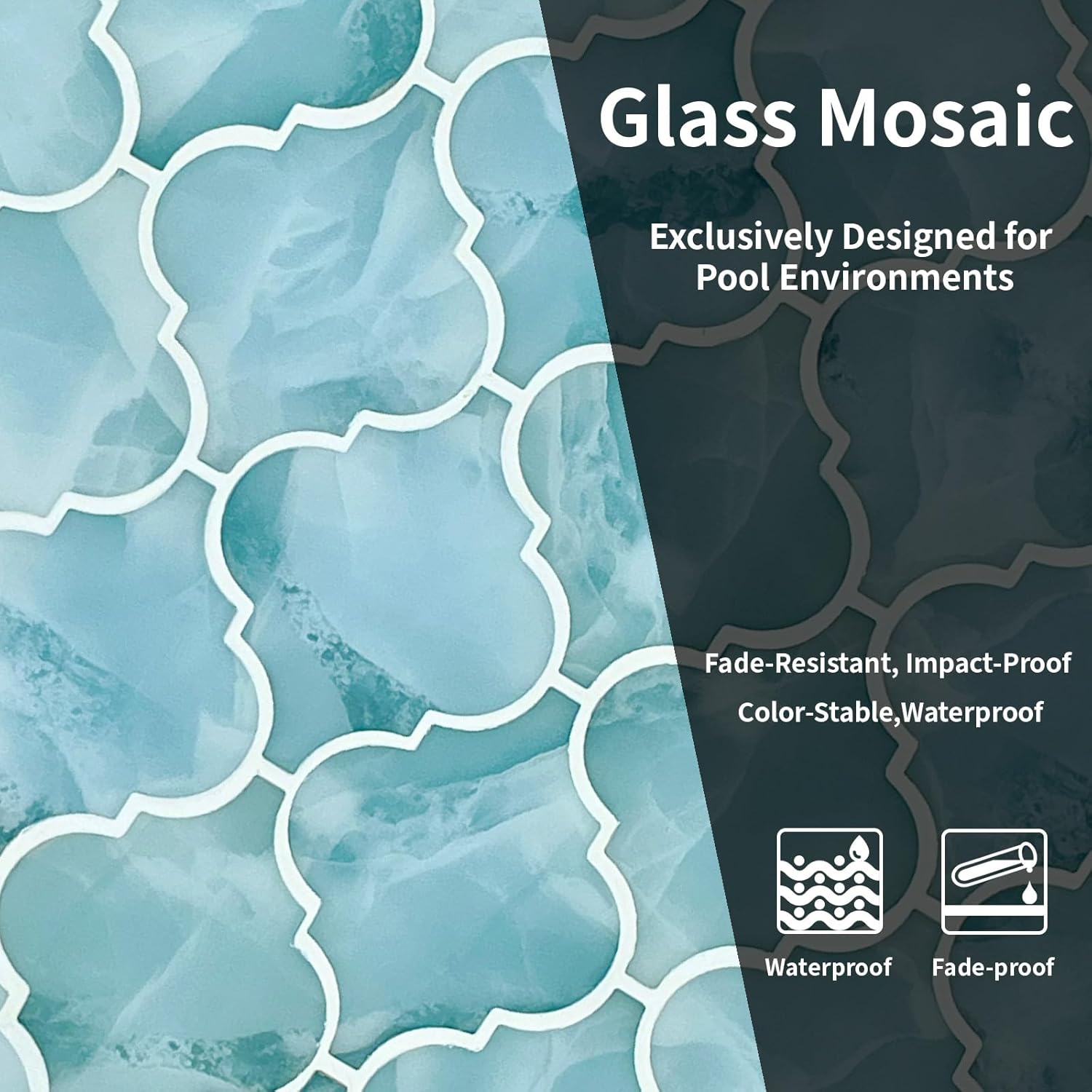 5 Sheets Arabesque Porcelain Tile for Kitchen Backsplash