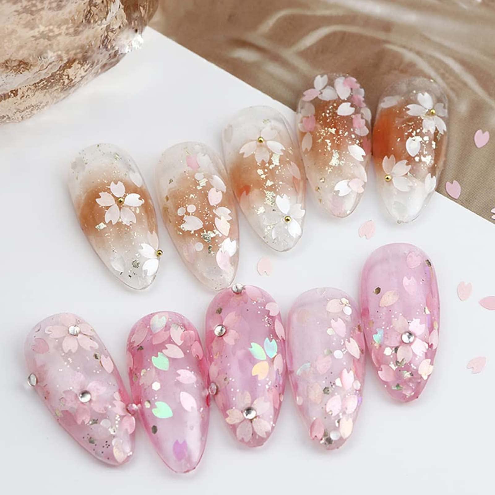 Amazon.co.jp: 立体 ネイルデコパーツ 桜の花びら スパンコール ネイル