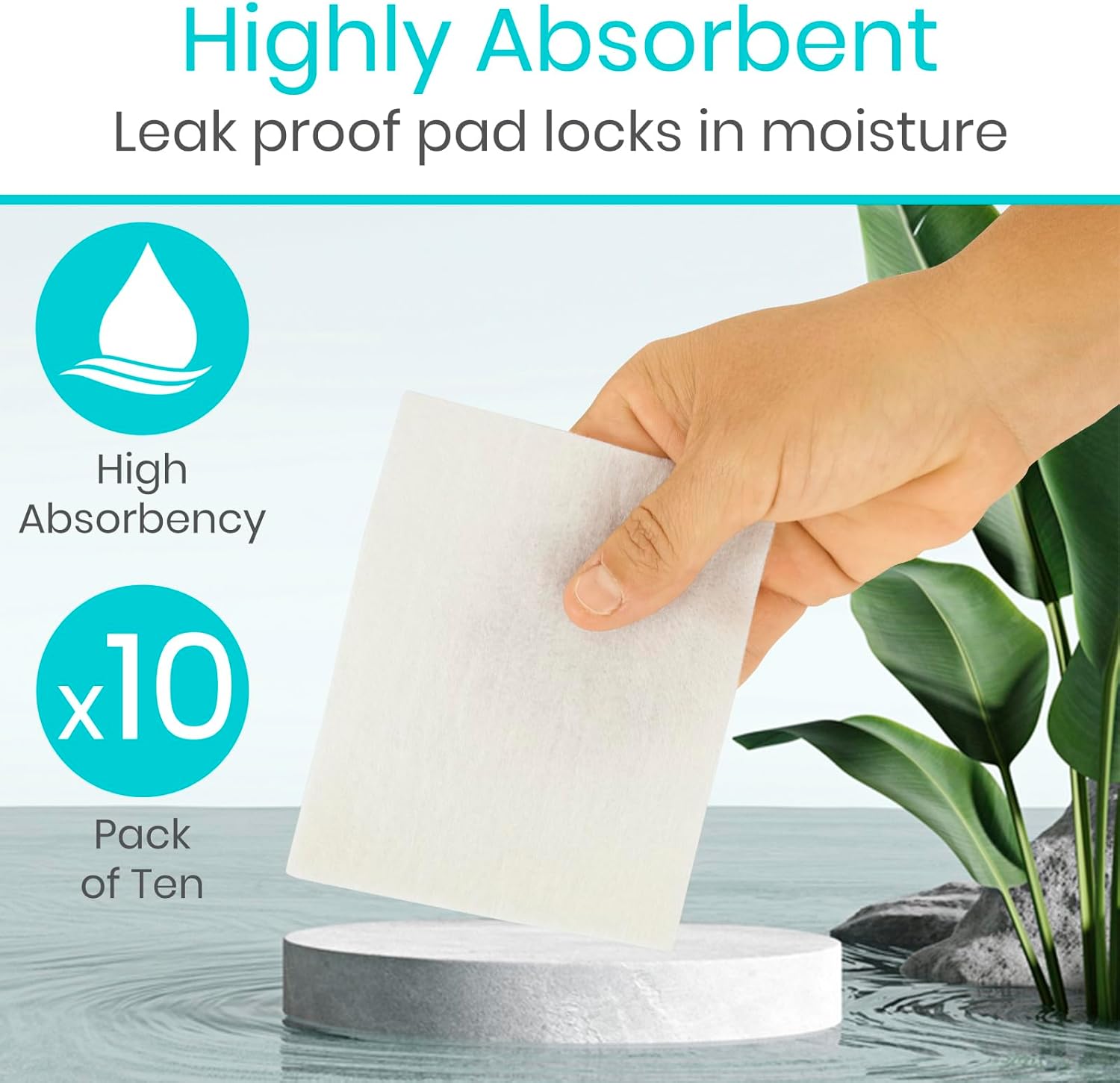 ViveCare Silver Calcium Alginate Wound Dressing (10 Pack)- Sterile 4x4 Medical Gauze Pad - Wound Care for Burns, Cysts and Ulcer Treatment - Highly Absorbent Individual Patch - Non-Stick Padding
