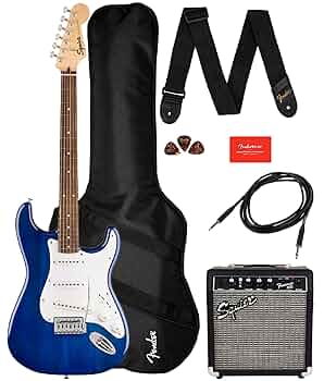 Amazon.com: Fender Squier Sonic Stratocaster Pack - Sapphire