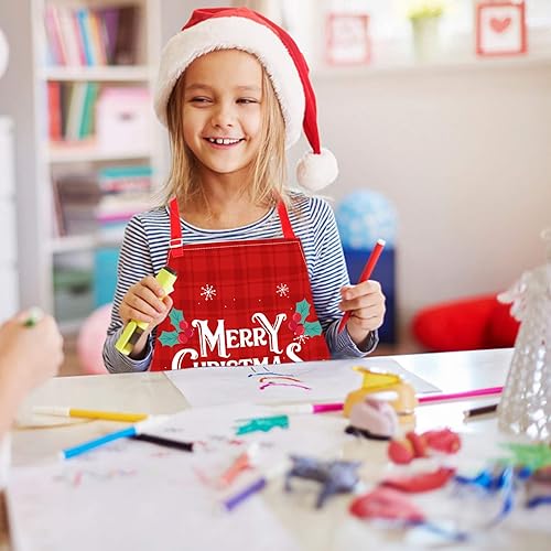 Miniatura 4 de Fiodrimy Delantales para niños, delantal artístico para niñas, niños, delantal de pintura con bolsillos ajustables para cocinar, hornear y cocinar